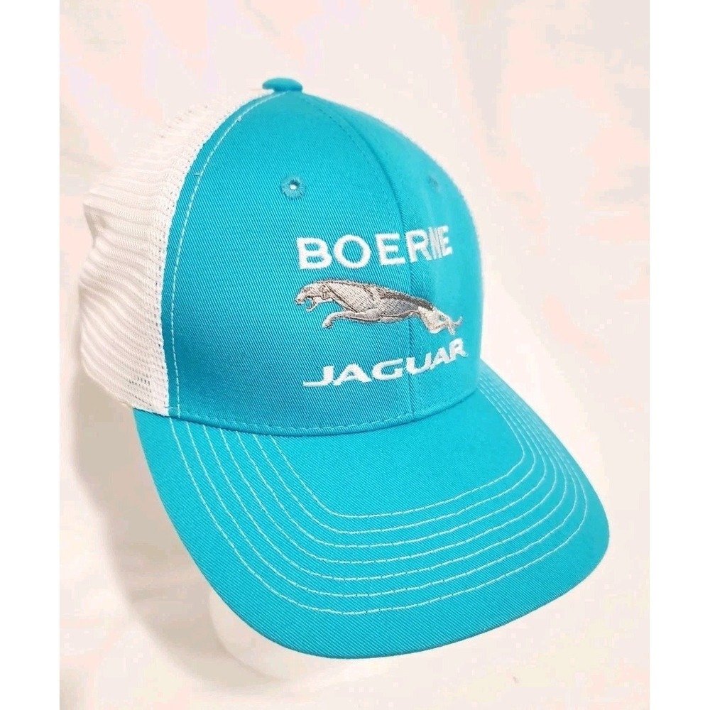 GameGuard Boerne Jaguar Trucker Cap Carribean Blue White Mesh Snapback Advertise
